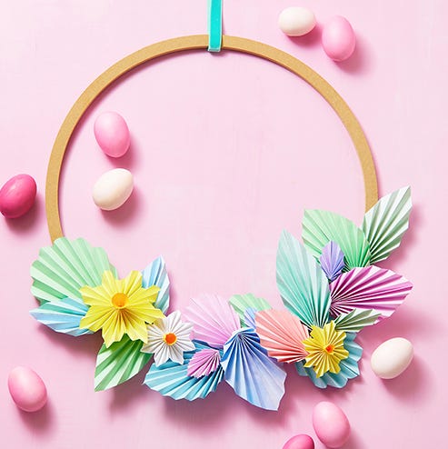 Pink Bunny wreath spring decor Easter wreath